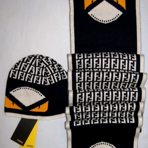 fendi hat and scarf set